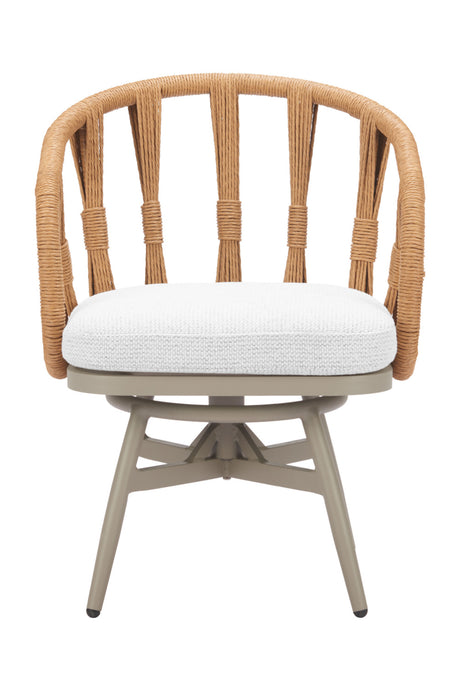Rattan Weave Swivel Outdoor Dining Chair | OROA Modern Safal | Oroa.com