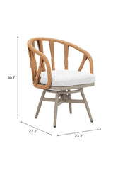 Rattan Weave Swivel Outdoor Dining Chair | OROA Modern Safal | Oroa.com