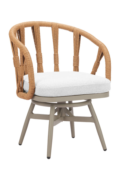 Rattan Weave Swivel Outdoor Dining Chair | OROA Modern Safal | Oroa.com