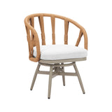 Rattan Weave Swivel Outdoor Dining Chair | OROA Modern Safal