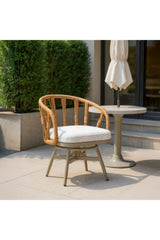 Rattan Weave Swivel Outdoor Dining Chair | OROA Modern Safal | Oroa.com