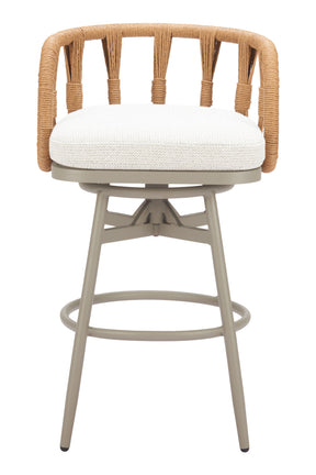 Rattan Weave Swivel Bar Stool – Safal – front view