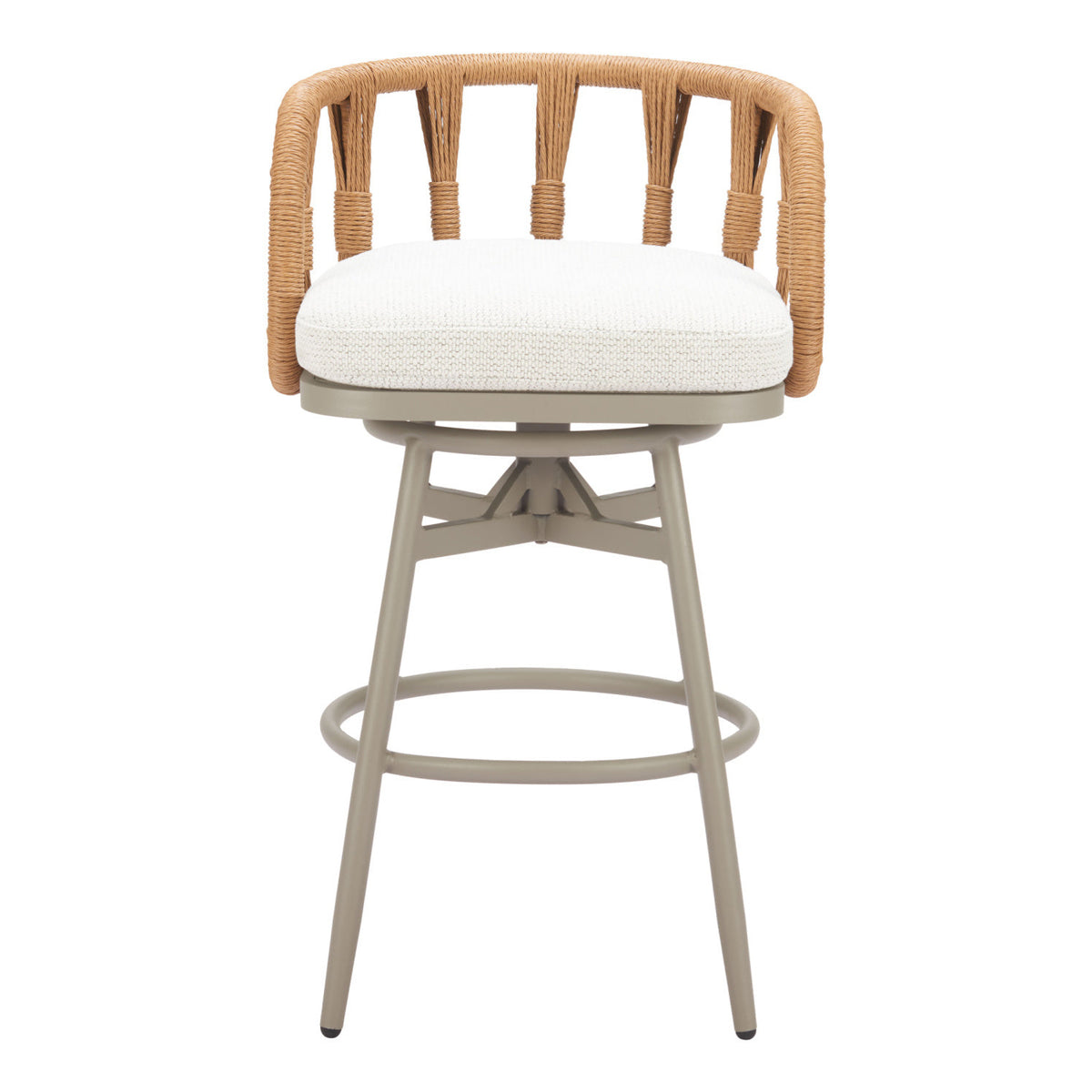 Rattan Weave Swivel Bar Stool | OROA Modern Safal