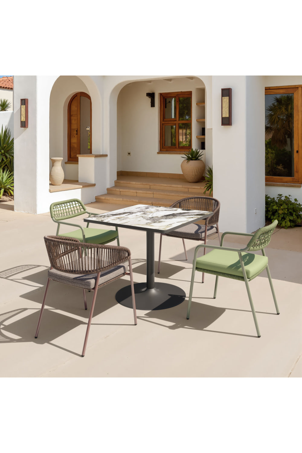 Brown Rattan Outdoor Dining Chairs (2) | OROA Modern Skye | Oroa.com