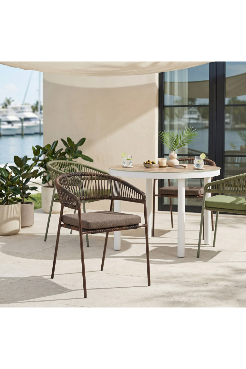 Brown Rattan Outdoor Dining Chairs (2) | OROA Modern Skye | Oroa.com