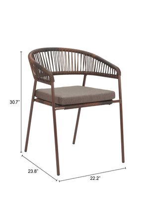 Brown Rattan Outdoor Dining Chairs (2) | OROA Modern Skye | Oroa.com