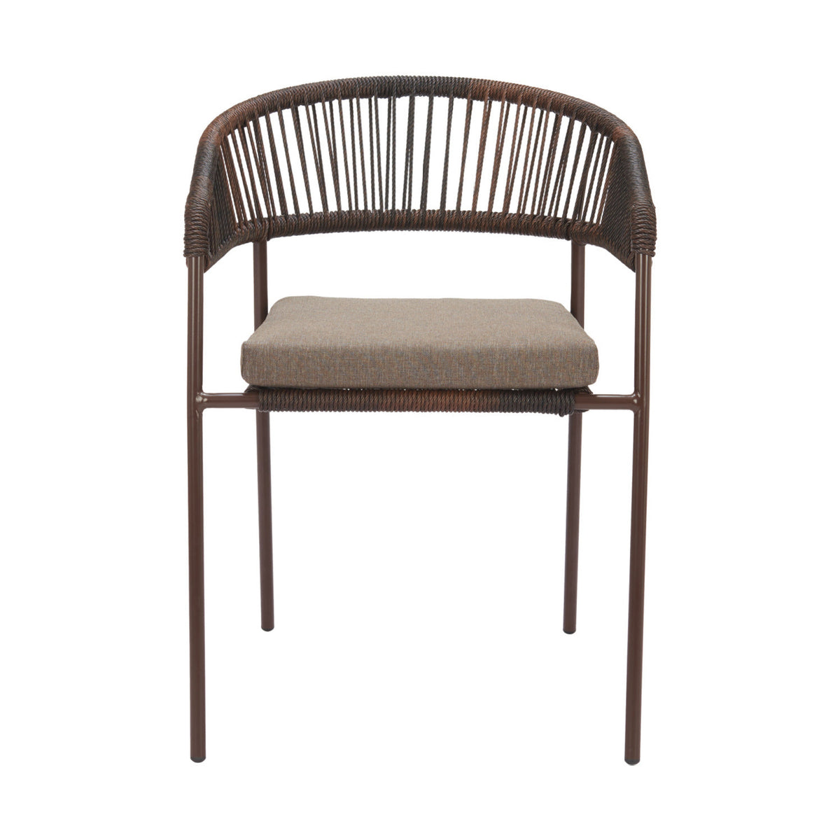 Brown Rattan Outdoor Dining Chairs (2) | OROA Modern Skye