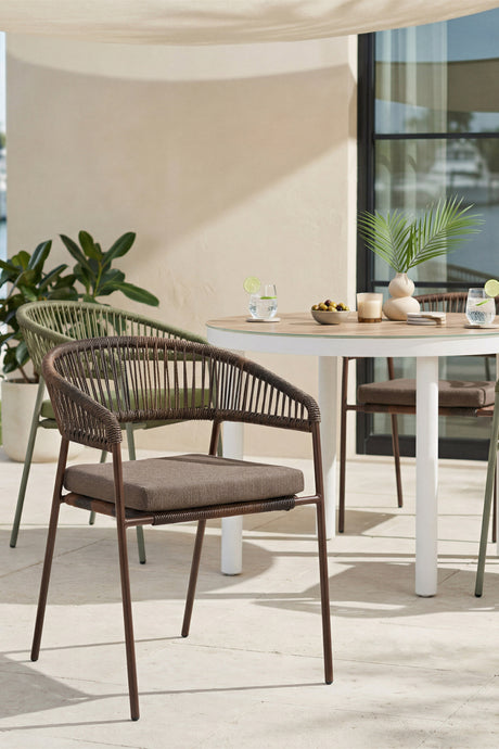 Brown Rattan Outdoor Dining Chairs (2) | OROA Modern Skye | Oroa.com