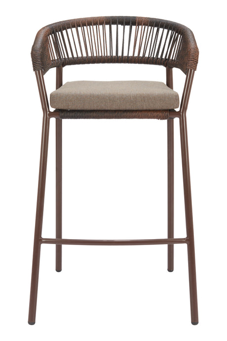 Brown Rattan Outdoor Bar Stools (2) | OROA Modern Skye | Oroa.com