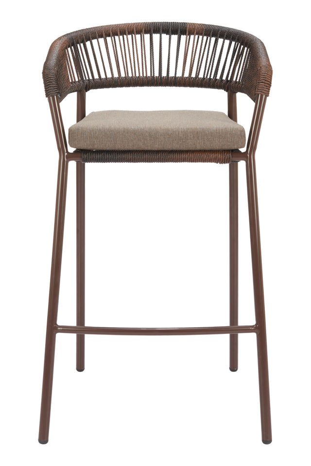 Brown Rattan Outdoor Bar Stools (2) | OROA Modern Skye | Oroa.com