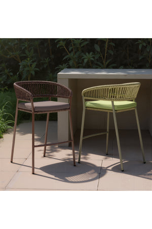 Brown Rattan Outdoor Bar Stools (2) | OROA Modern Skye | Oroa.com