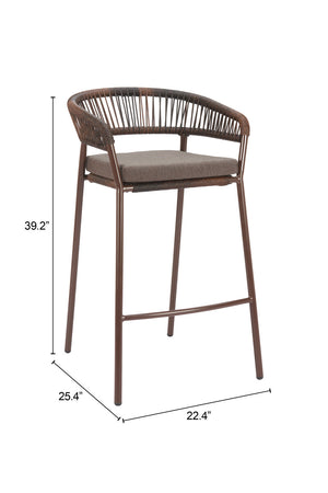 Brown Rattan Outdoor Bar Stools (2) | OROA Modern Skye | Oroa.com