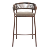 Brown Rattan Outdoor Bar Stools (2) | OROA Modern Skye