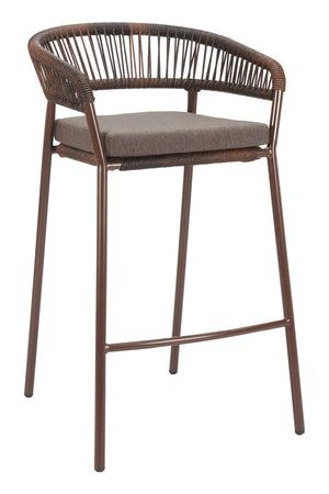 Brown Rattan Outdoor Bar Stools (2) | OROA Modern Skye | Oroa.com