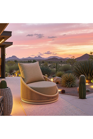 Rattan Weave Outdoor Swivel Chair | OROA Modern Cabana | Oroa.com