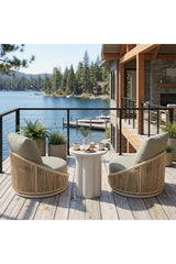 Rattan Weave Outdoor Swivel Chair | OROA Modern Cabana | Oroa.com
