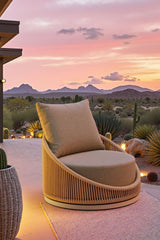 Rattan Weave Outdoor Swivel Chair | OROA Modern Cabana | Oroa.com