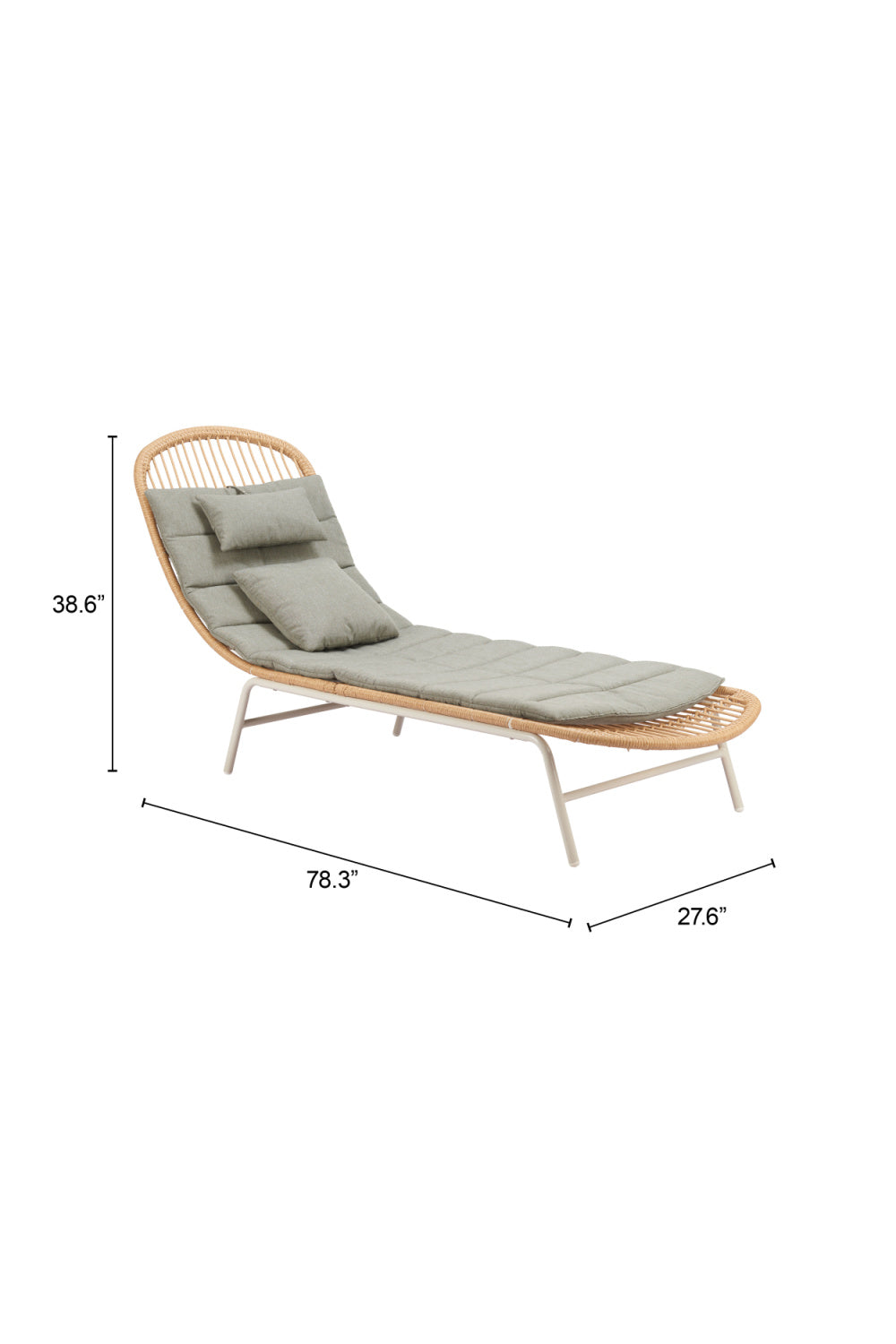 Padded Rattan Weave Outdoor Chaise | OROA Modern Skim | Oroa.com