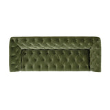 Green Velvet Sofa with Antique Brass Nailheads 