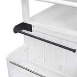 Foldable Outdoor Kitchen Island Patio Cart - White