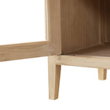 Marlowe Glass Door Sideboard with Brass Handles, Brushed White Reclaimed Pine - OROA Online Furniture