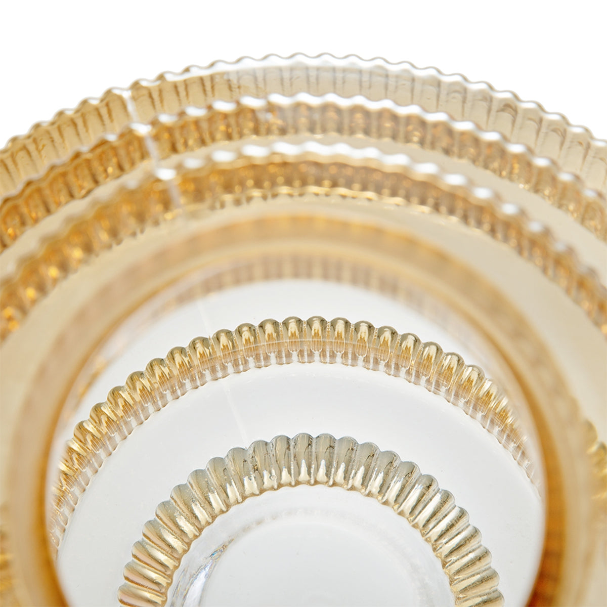 Tiered Geometric Amber Luster Clear Vase