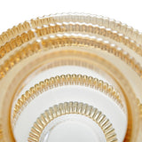 Tiered Geometric Amber Luster Clear Vase