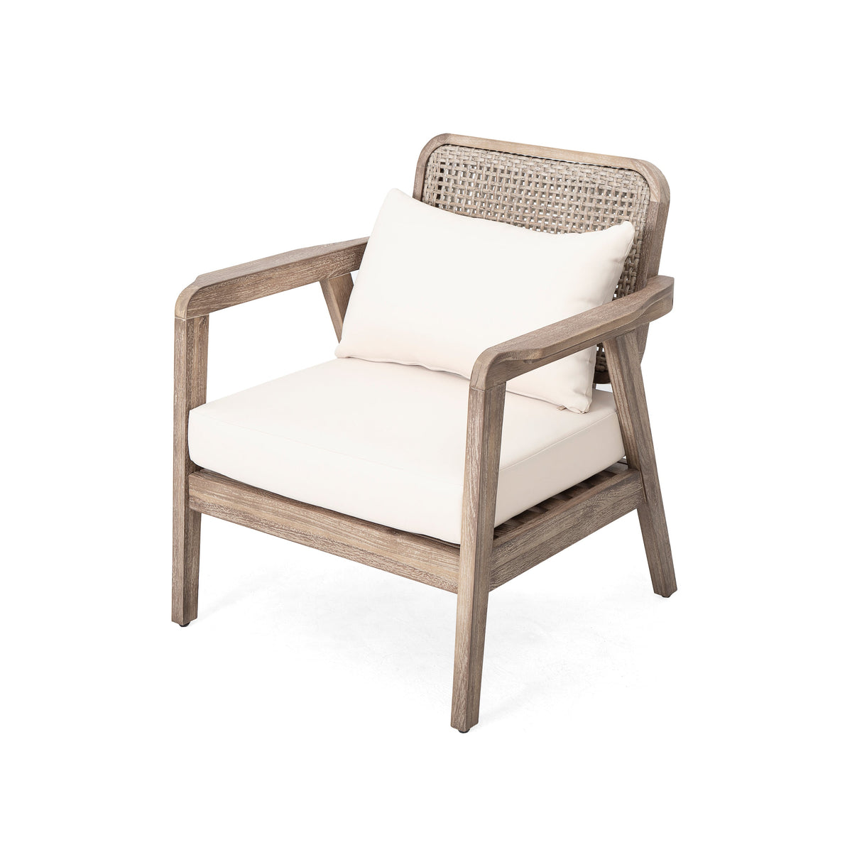 Outdoor Acacia Wood Patio Club Chair - OROA