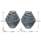 Multi-Tiered Geometric Vase with Smoked Blue Finish (S/2)
