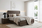 Brown Mid Century Wood King Bed – OROA, view 2