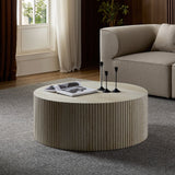 round travertine coffee table 