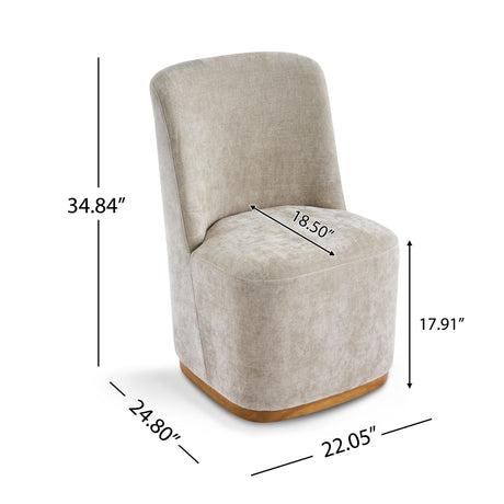 Indoor Upholstered Dining Chair (Set/2) with Sturdy Frame - Oatmeal