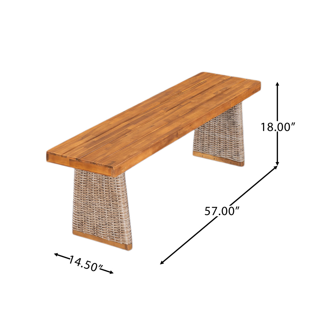Outdoor Acacia Teak Wood Bench - OROA