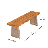 Outdoor Acacia Teak Wood Bench - OROA