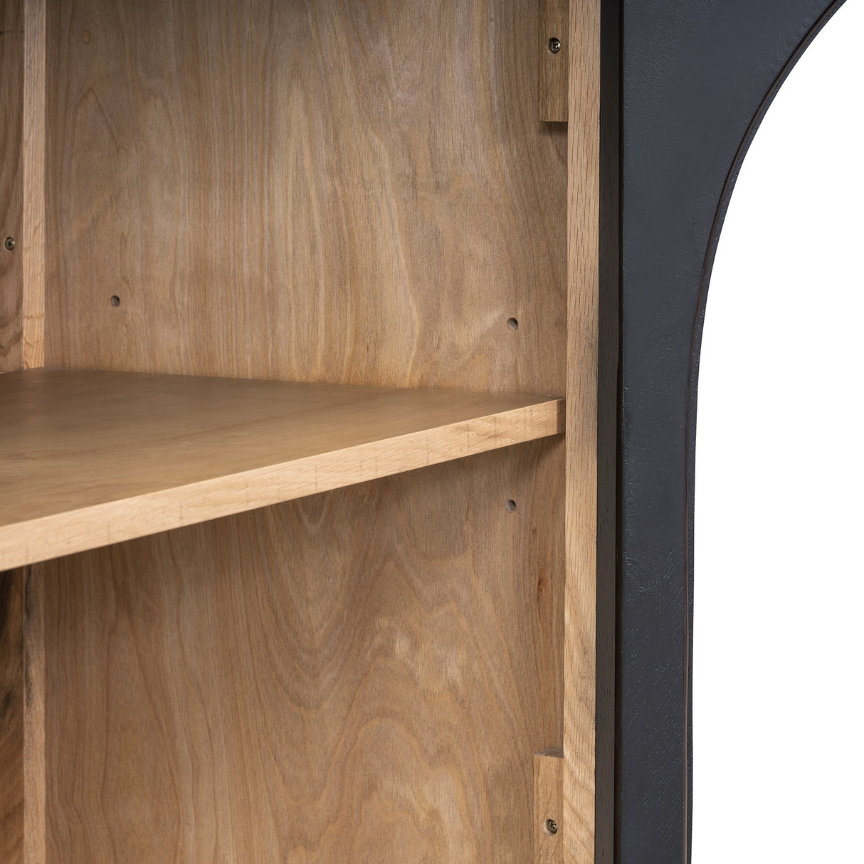 Black Vintage Arched Storage Buffet Cabinet - OROA