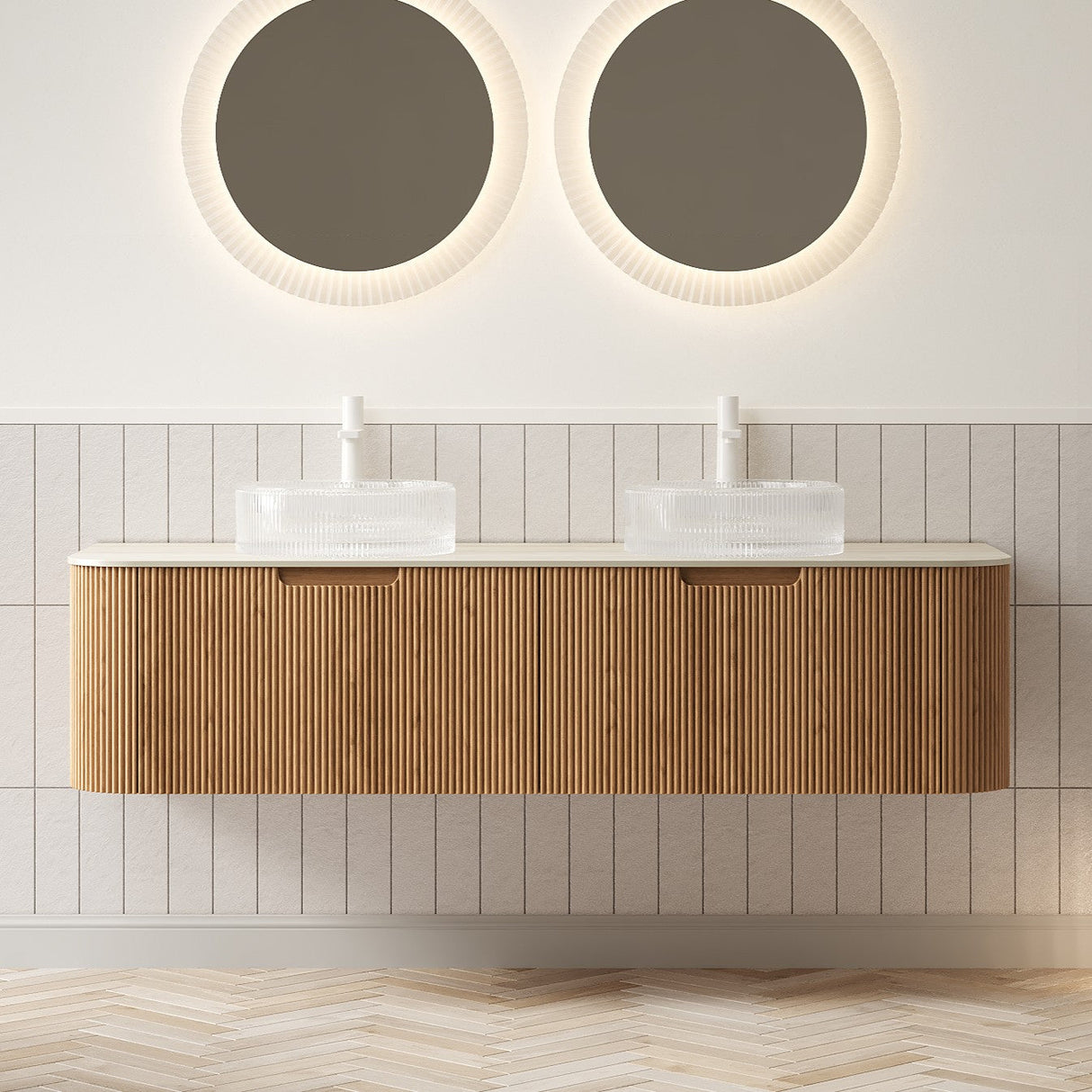 Bathroom Vanity & Glass Sink- OROA
