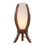 Desk Lamp with Walnut Wood and Frosted Glass