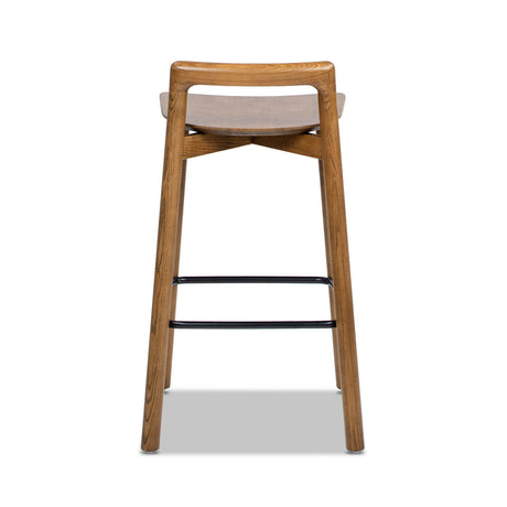 Minimalist Low Back Walnut Counter Stool | OROA