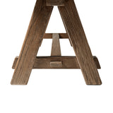Hawthorne Reclaimed Elm Trestle Dining Bench, Heritage Medium Dark Brown - OROA Modern Furniture