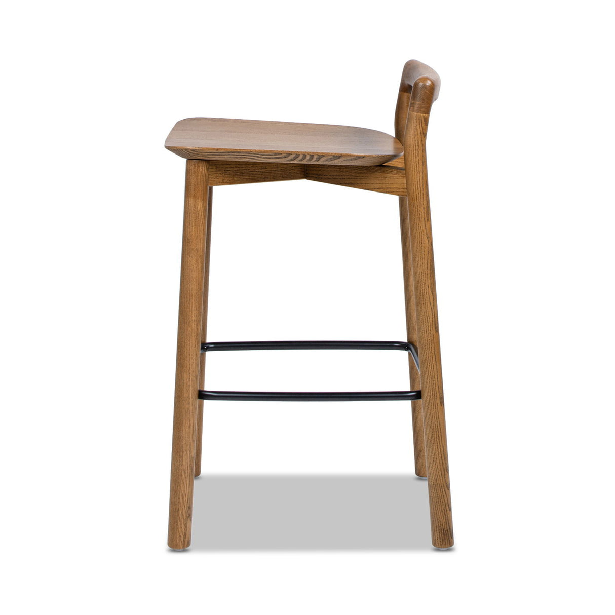 Minimalist Low Back Walnut Counter Stool - OROA