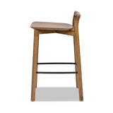 Minimalist Low Back Walnut Counter Stool - OROA
