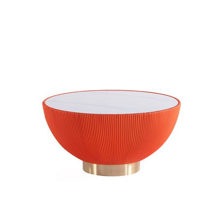Stylish Coffee Table Round - Gold Base