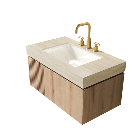 Roma Travertine Bathroom Vanity & Sink - OROA