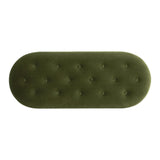 Melindaa - Oval Tufted Bullion Fringe Storage Bench