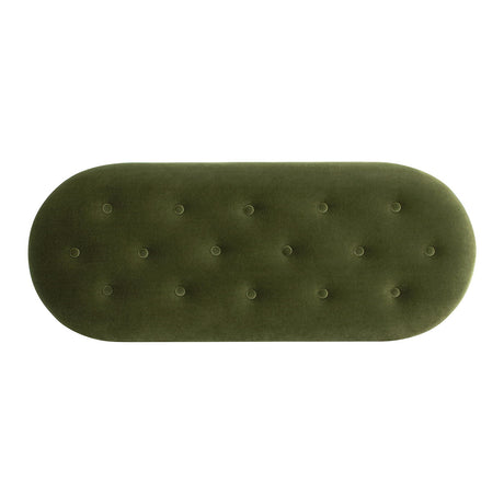Melindaa - Oval Tufted Bullion Fringe Storage Bench