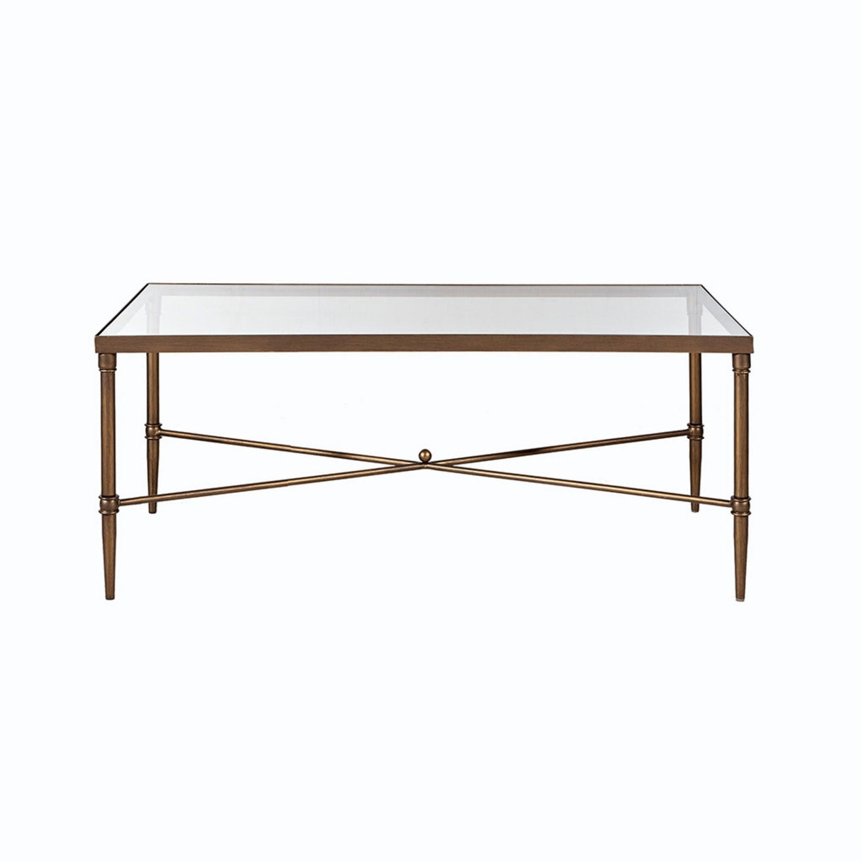 Modern Bronze & Glass Accent Table - OROA