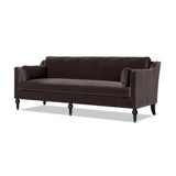 Josephine Modern Upholstered Sofa with Solid Wood Legs, Deep Brown Performance Velvet - OROA Modern Furniture