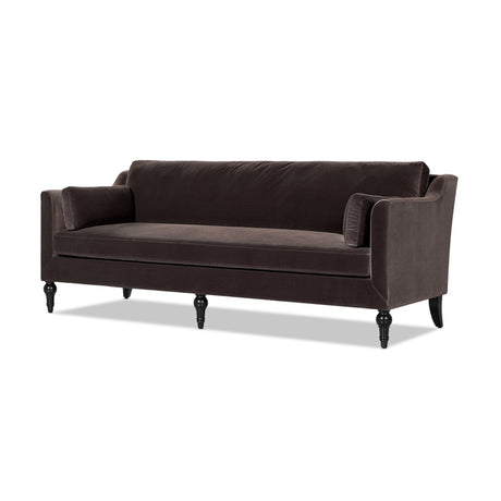 Josephine Modern Upholstered Sofa with Solid Wood Legs, Deep Brown Performance Velvet - OROA Modern Furniture