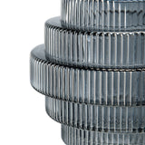 Multi-Tiered Geometric Vase with Smoked Blue Finish (S/2)
