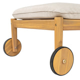 Riviera Outdoor Chaise Lounge with Wheels, Acacia Wood Frame (S/2)